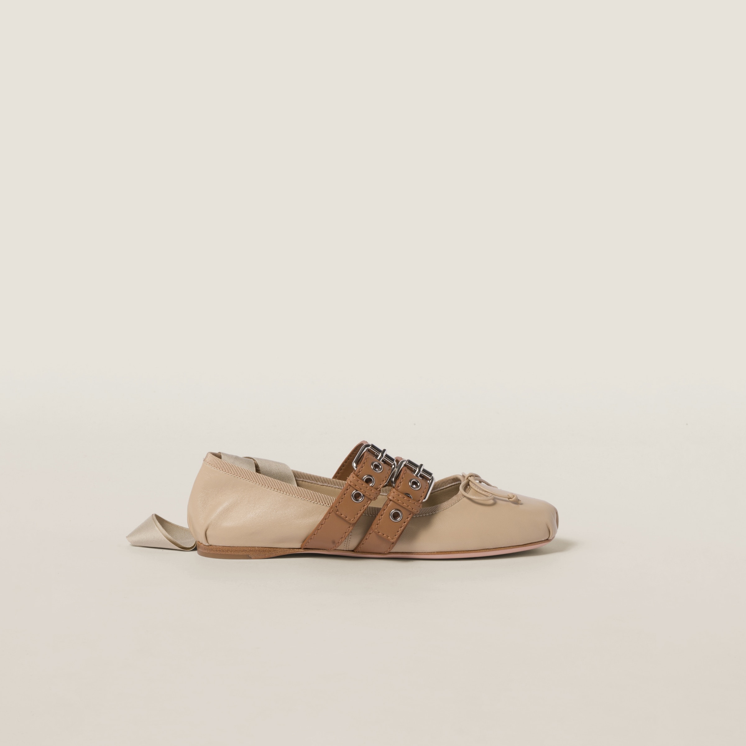 Nappa and calf leather ballerinas - 2