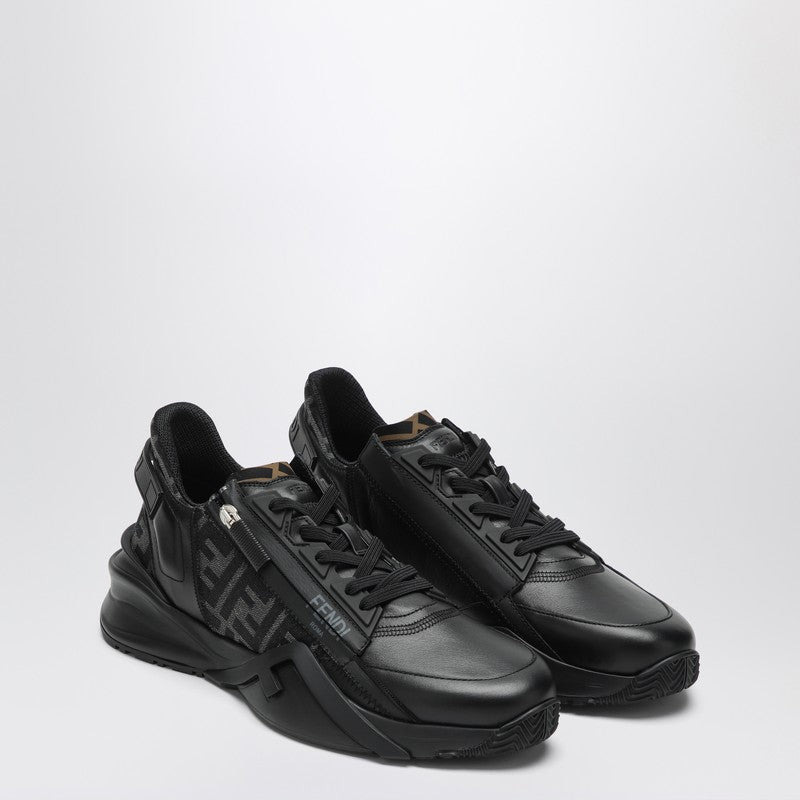 Fendi Fendi Flow Black Leather Sneaker Men - 2