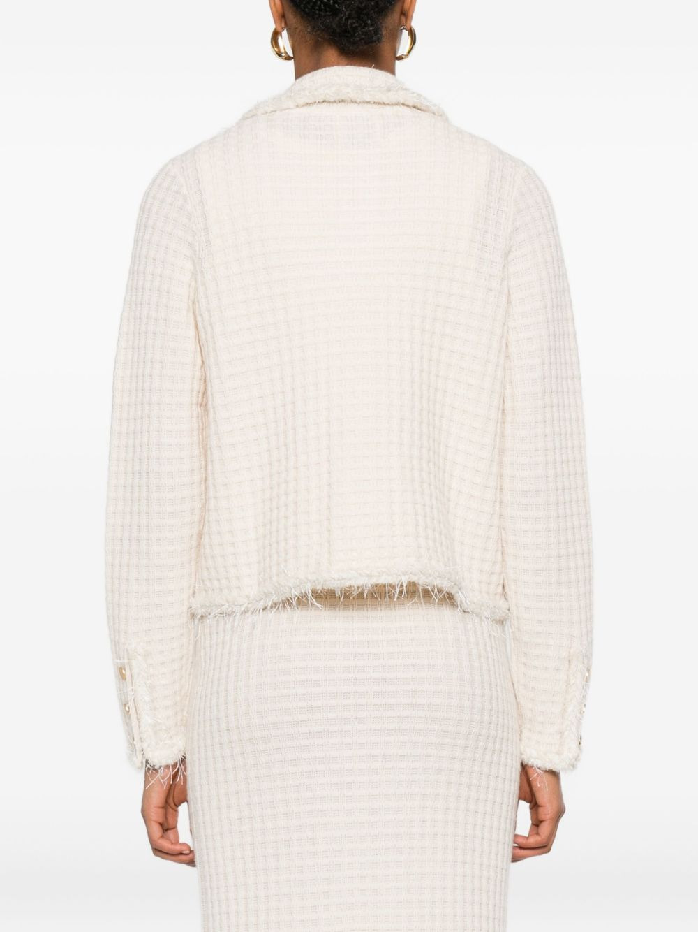 frayed pocket cardigan - 4