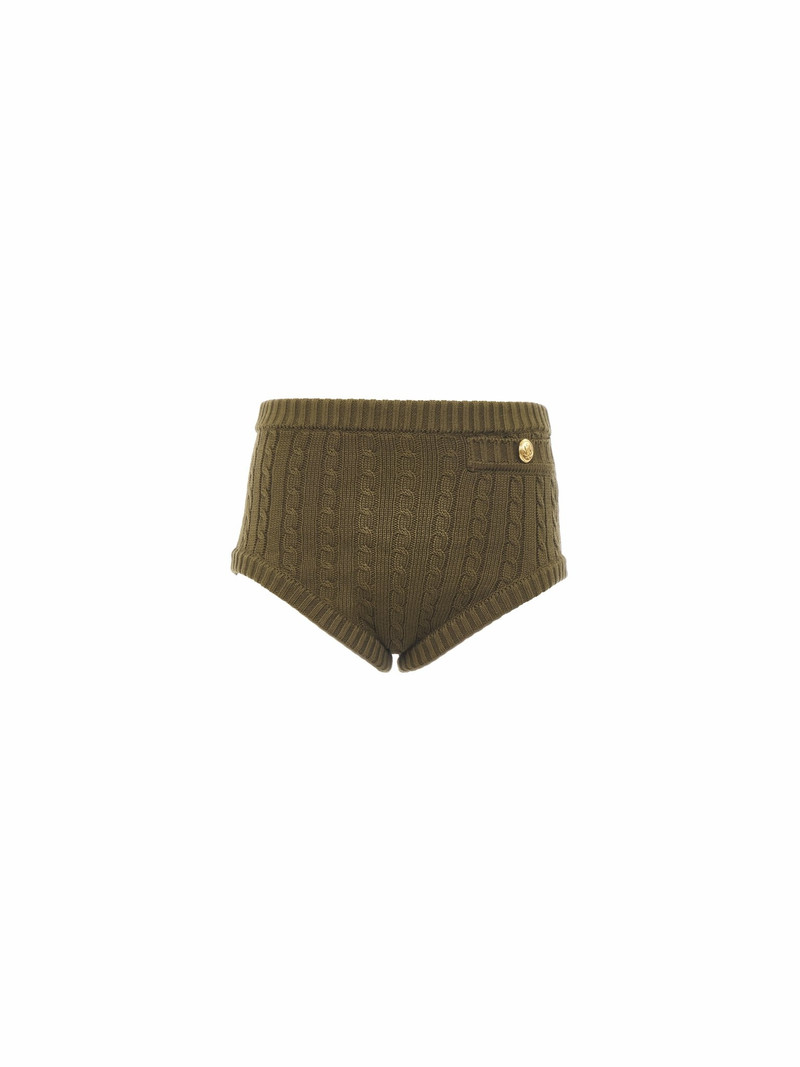 CABLE-KNIT MINI SHORTS IN COTTON - 1