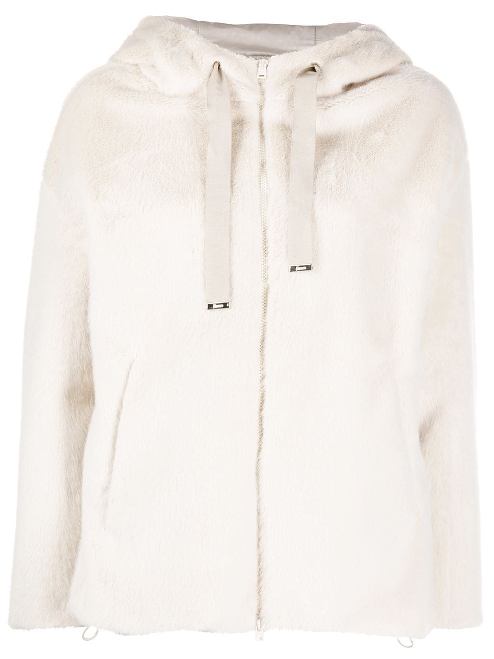 faux fur hooded jacket - 1