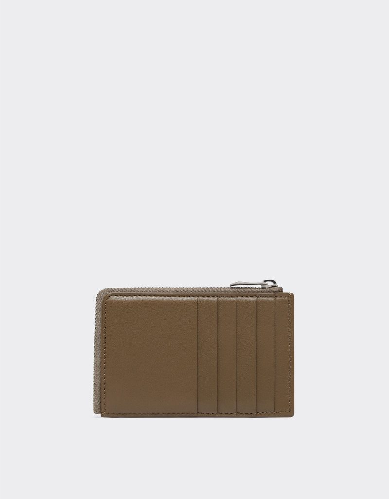 Ferrari Leather card holder with zip outlook