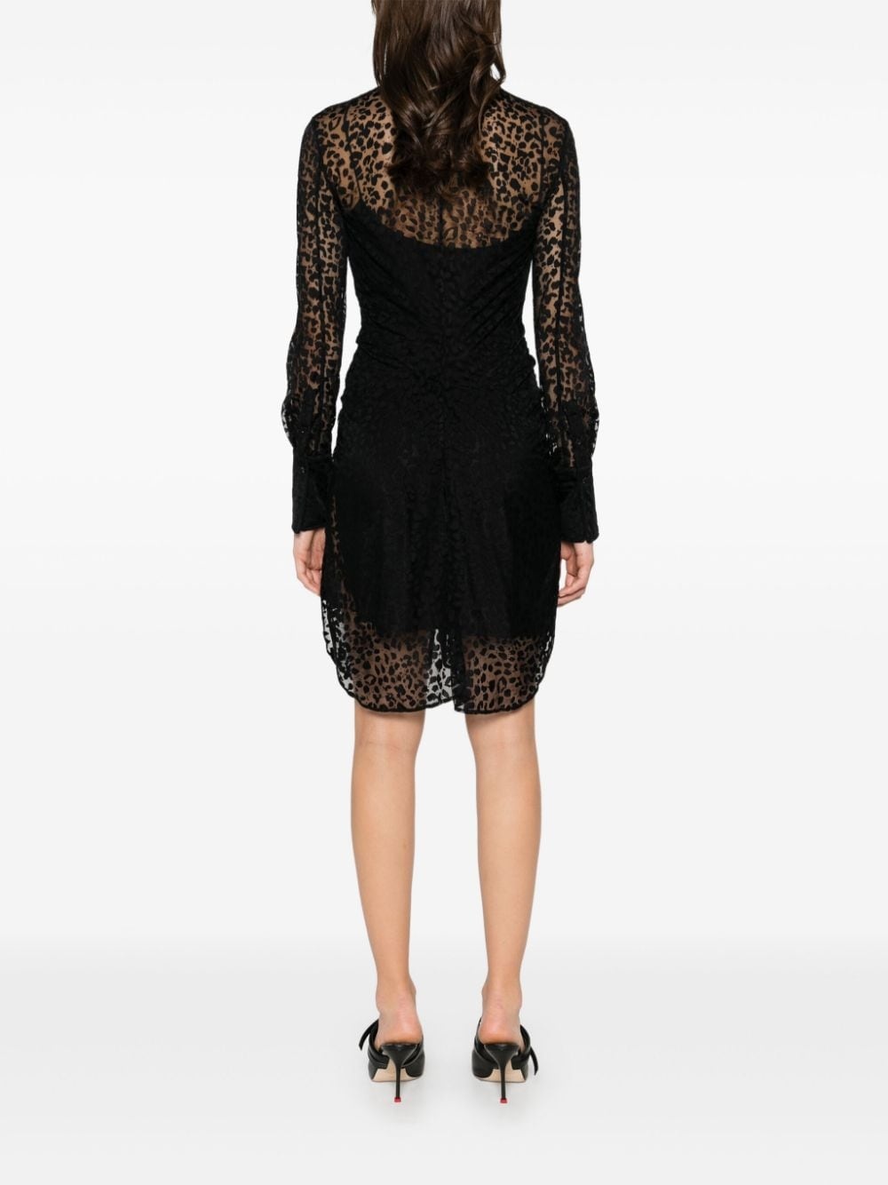 leopard devoré mini dress - 4