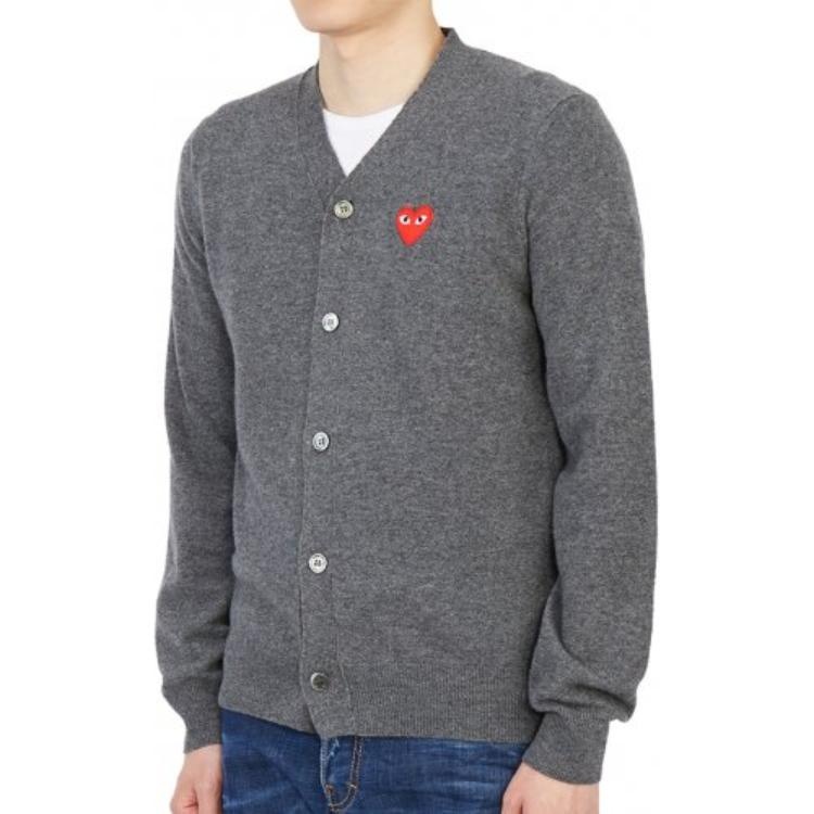 COMME des GARCONS PLAY Cardigan Red Emblem 'Grey' AZ-N008-051-3 - 4