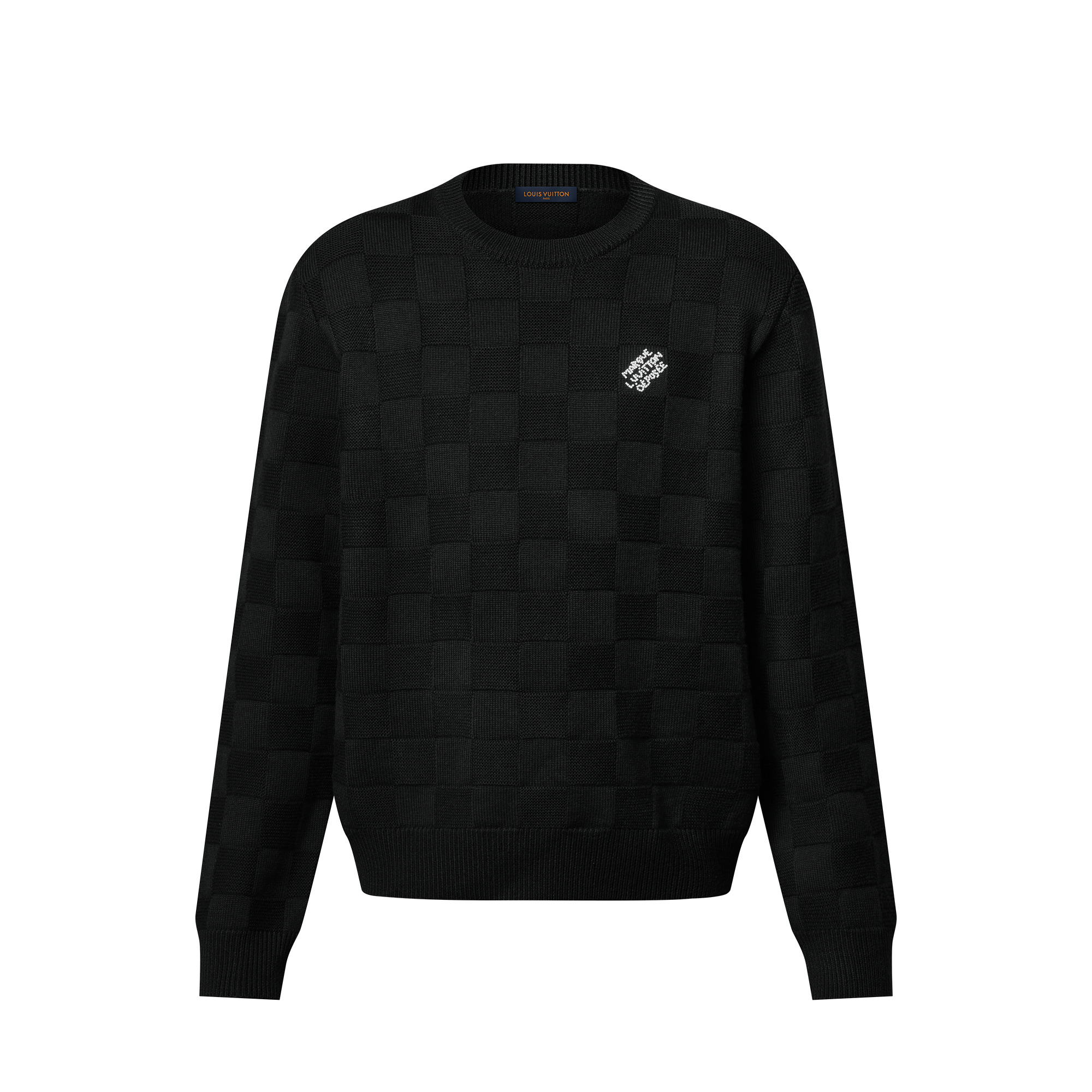 Embellished Wool Damier Pullover - 1