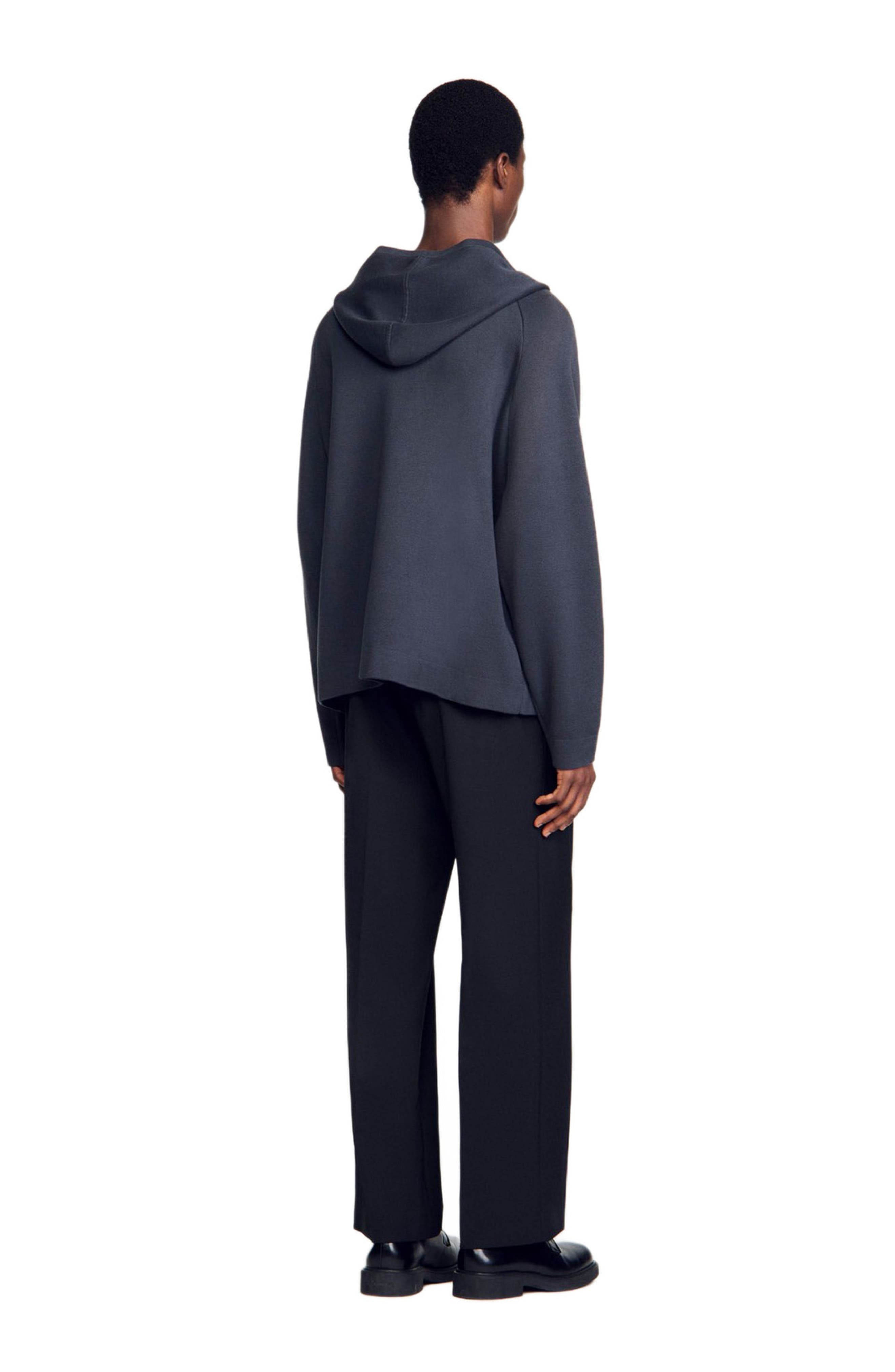 SANDRO Milano knit hooded cardigan in Fonte at Nordstrom - 2