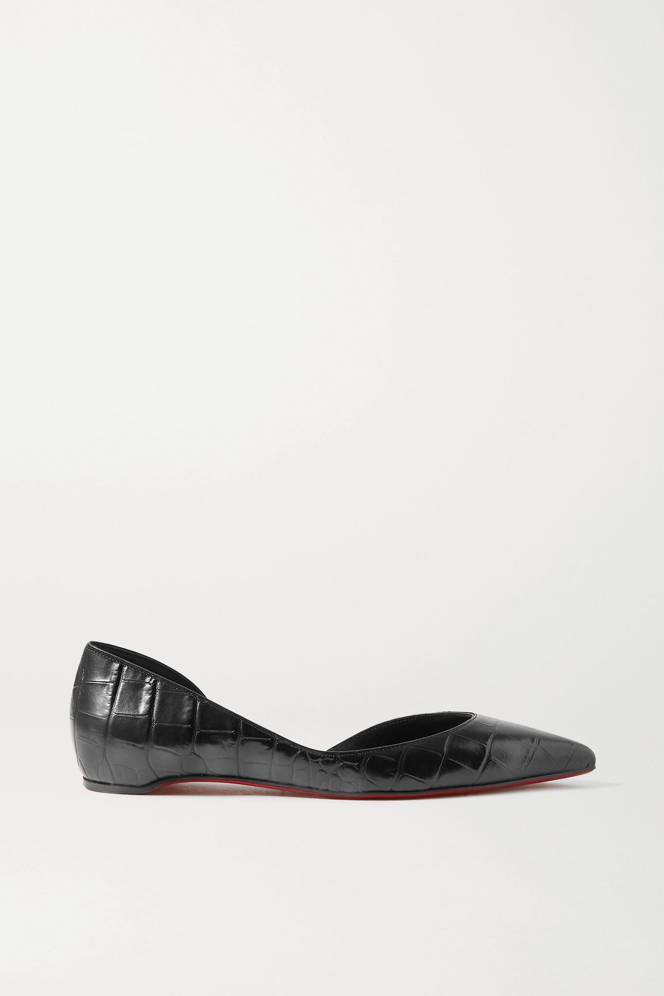 Iriza croc-effect leather point-toe flats - 1