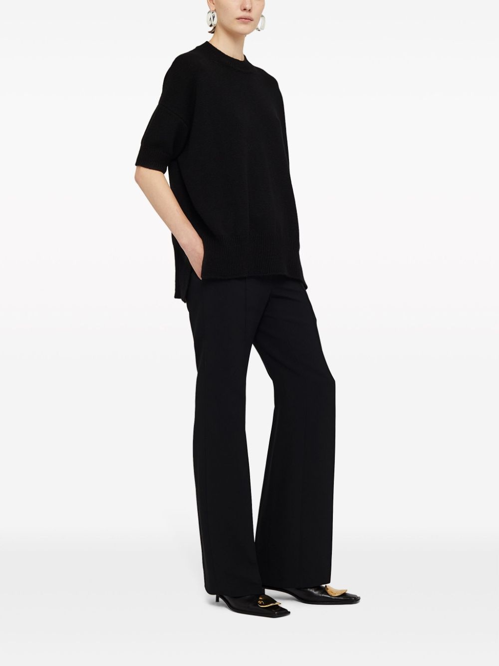 low-waist flared trousers - 4