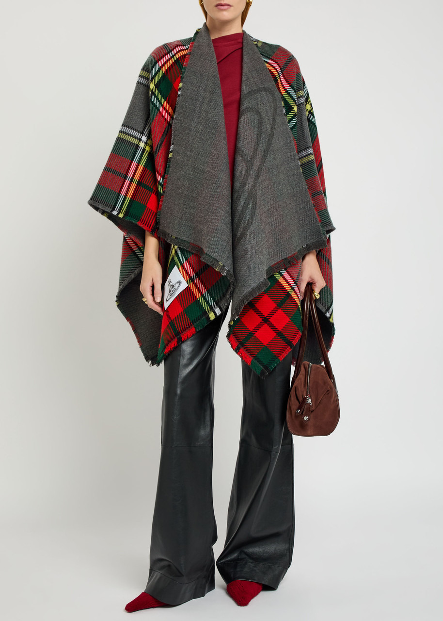 Vivienne Westwood Reversible Tartan Wool Poncho - 4