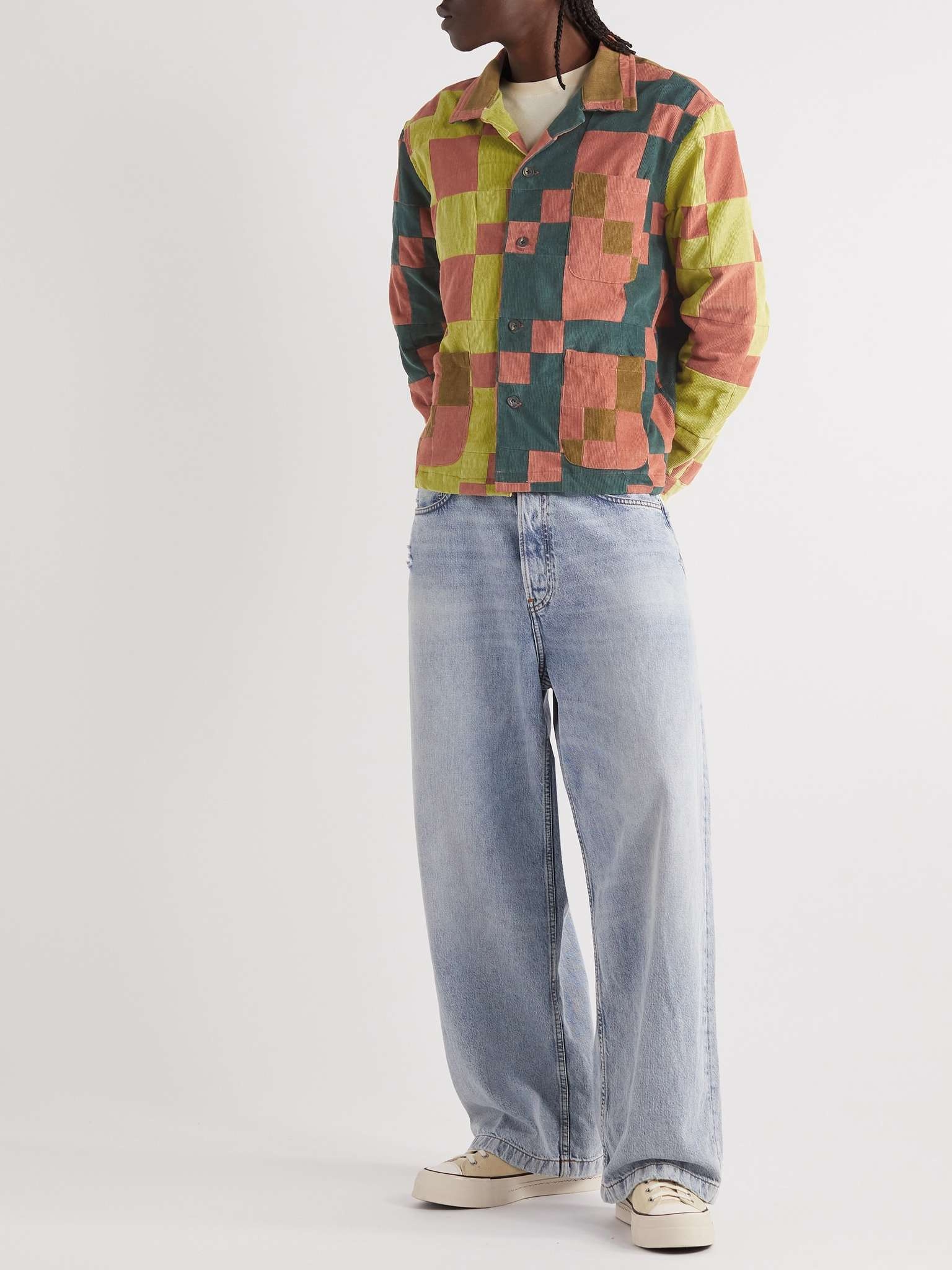 Camp-Collar Patchwork Cotton-Corduroy Overshirt - 4