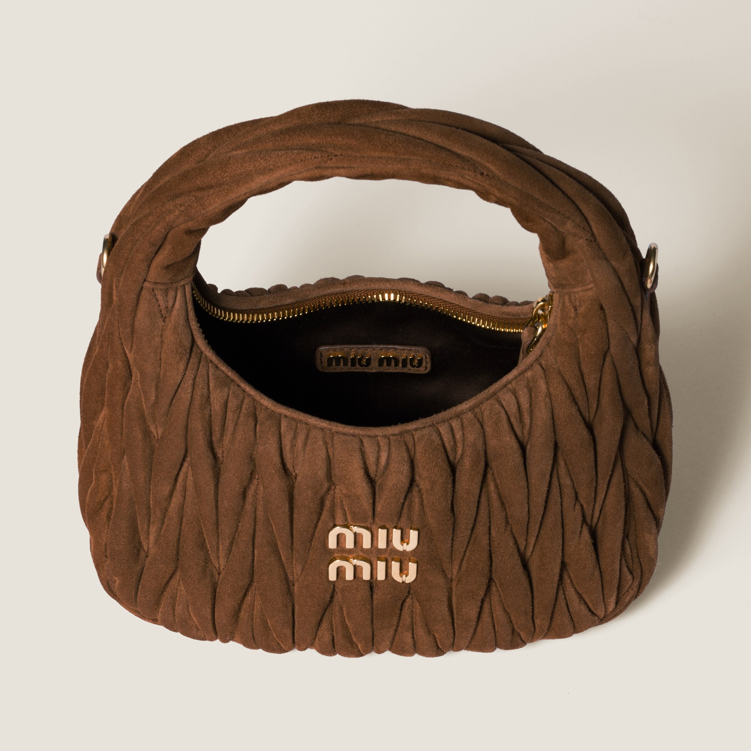 Wander matelassé suede bag - 4