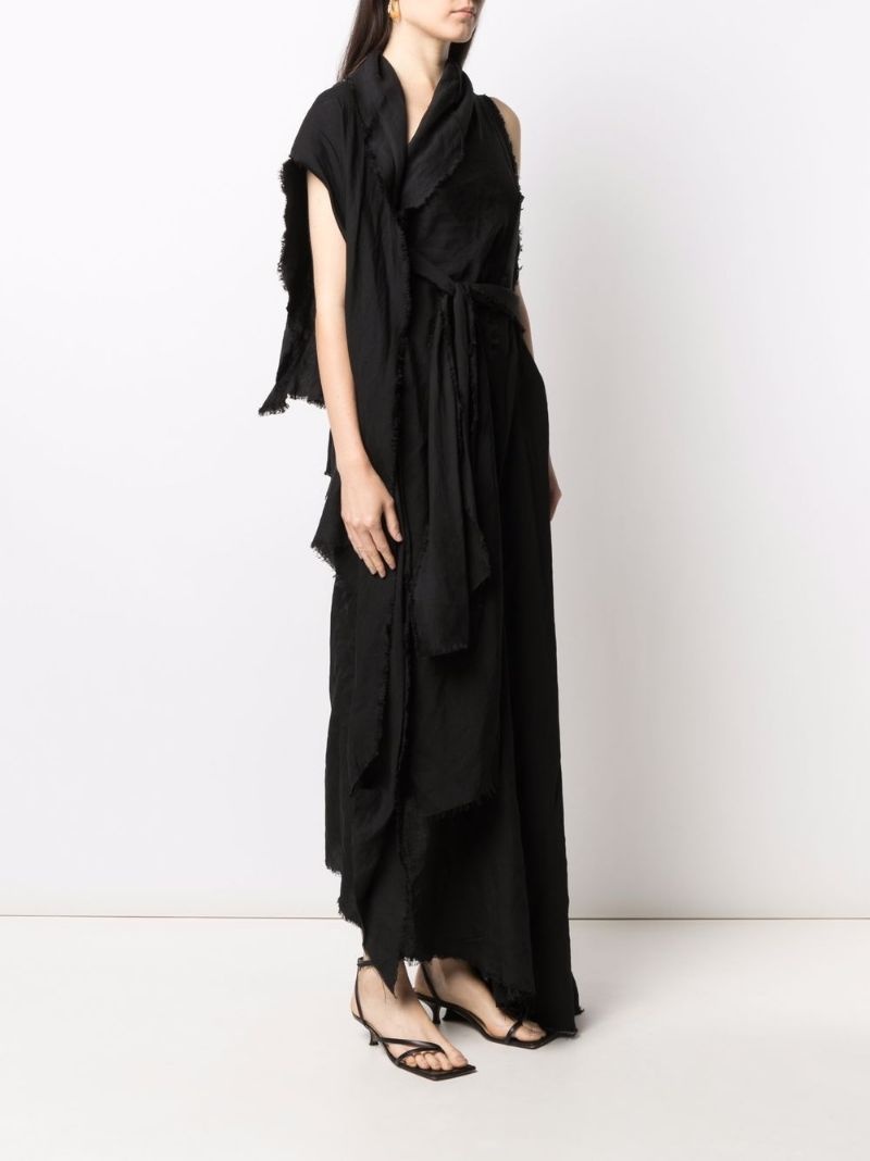 asymmetric draped maxi dress - 3