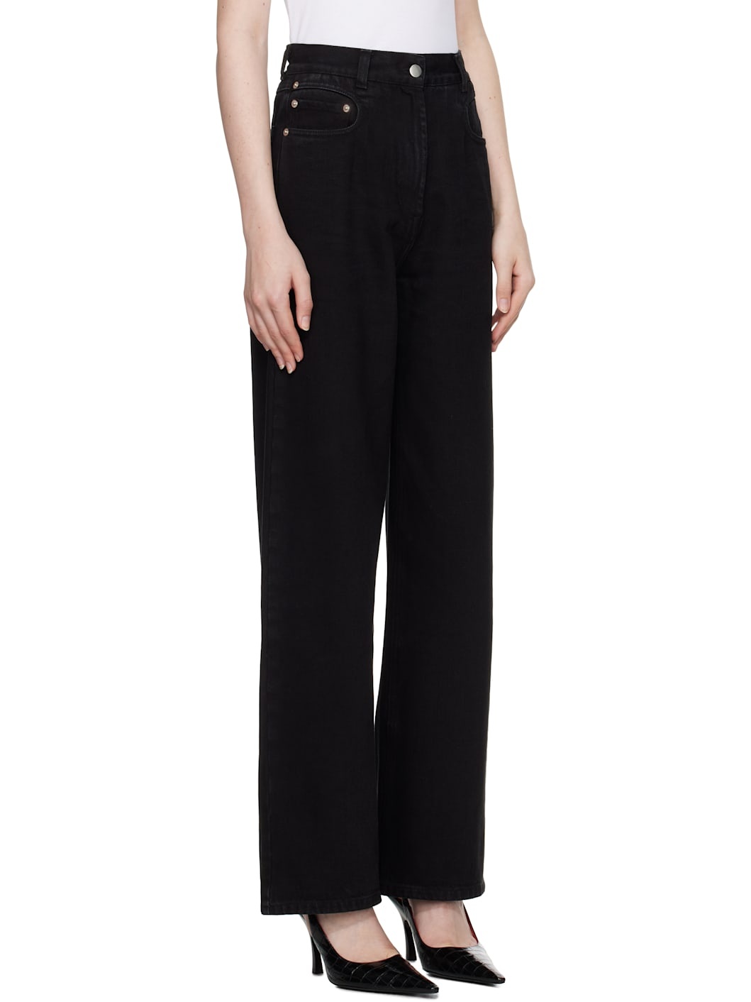 Black Elipse Wide Leg Jeans - 2