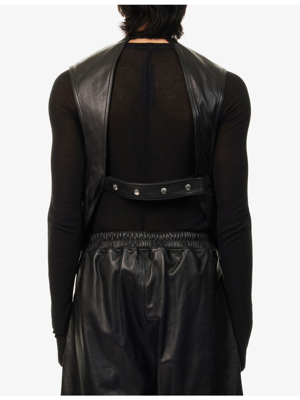 Cargo Open-Back Leather Vest - 4