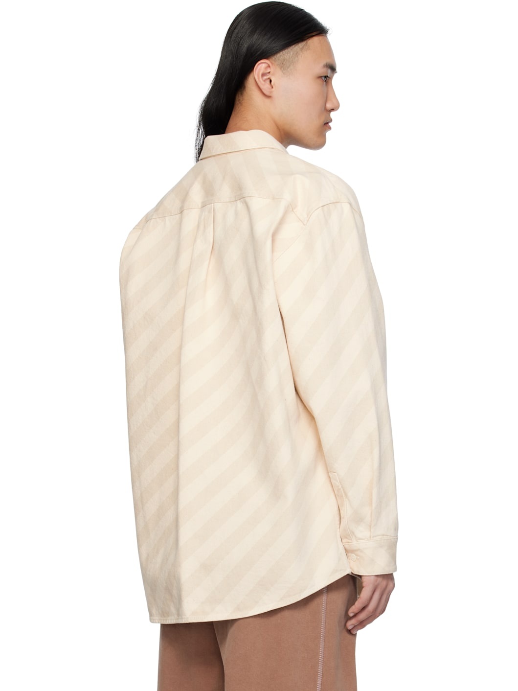 Beige Boxy Denim Shirt - 3