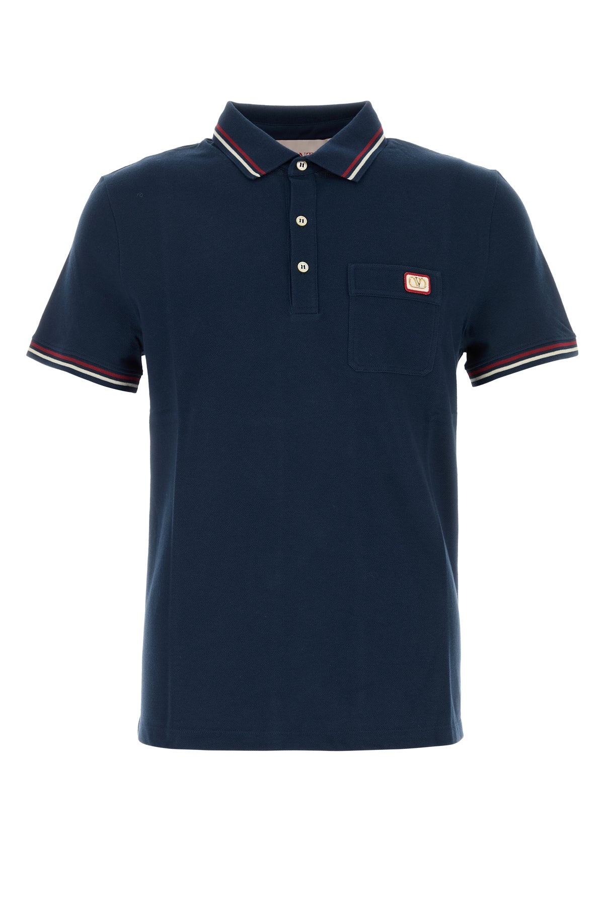 Blue piquet polo shirt - 1