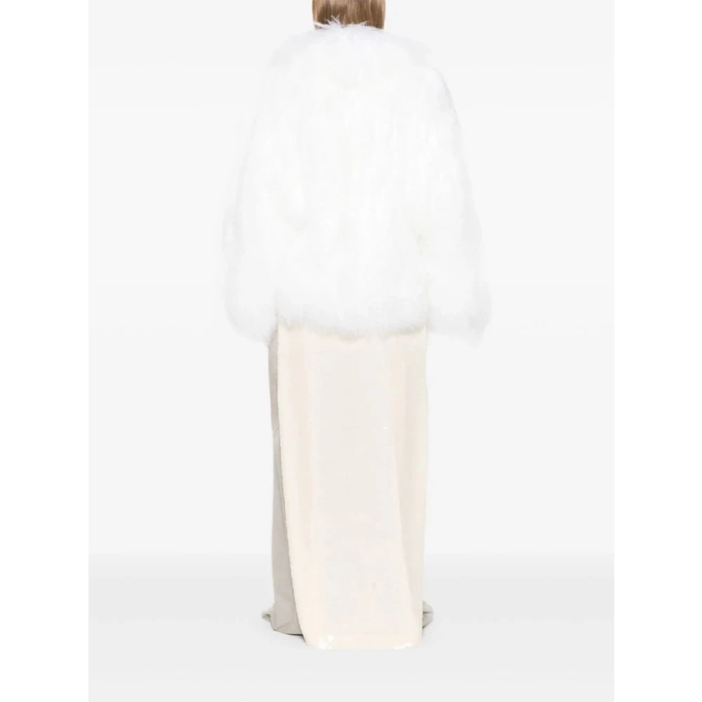 コート THE ATTICO Women Coats 248WCB44 FUR2 001 WHITE THE ATTICO WHITE SHORT COAT | REVERSIBLE