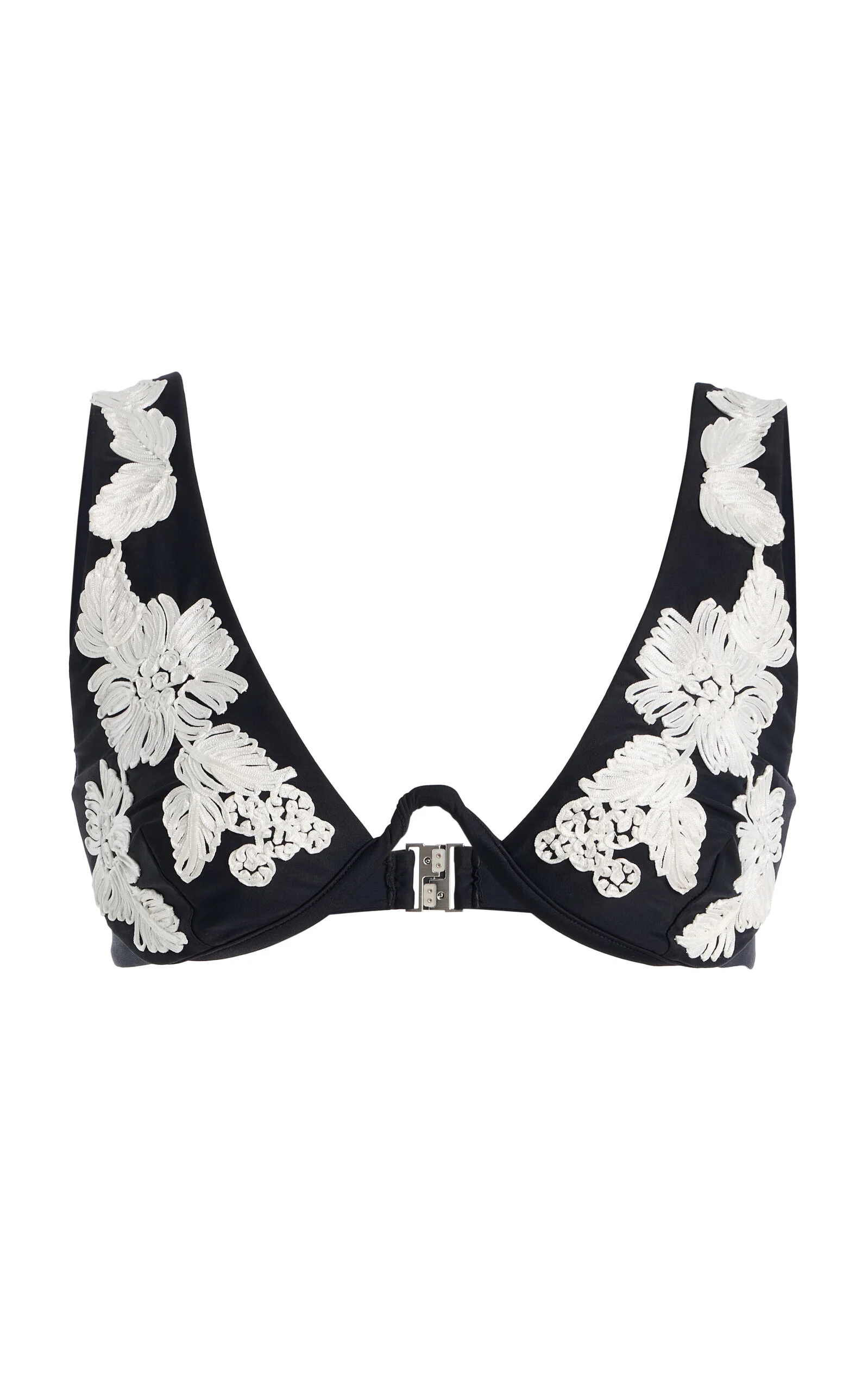 Rosie Embroidered Bikini Top black - 1