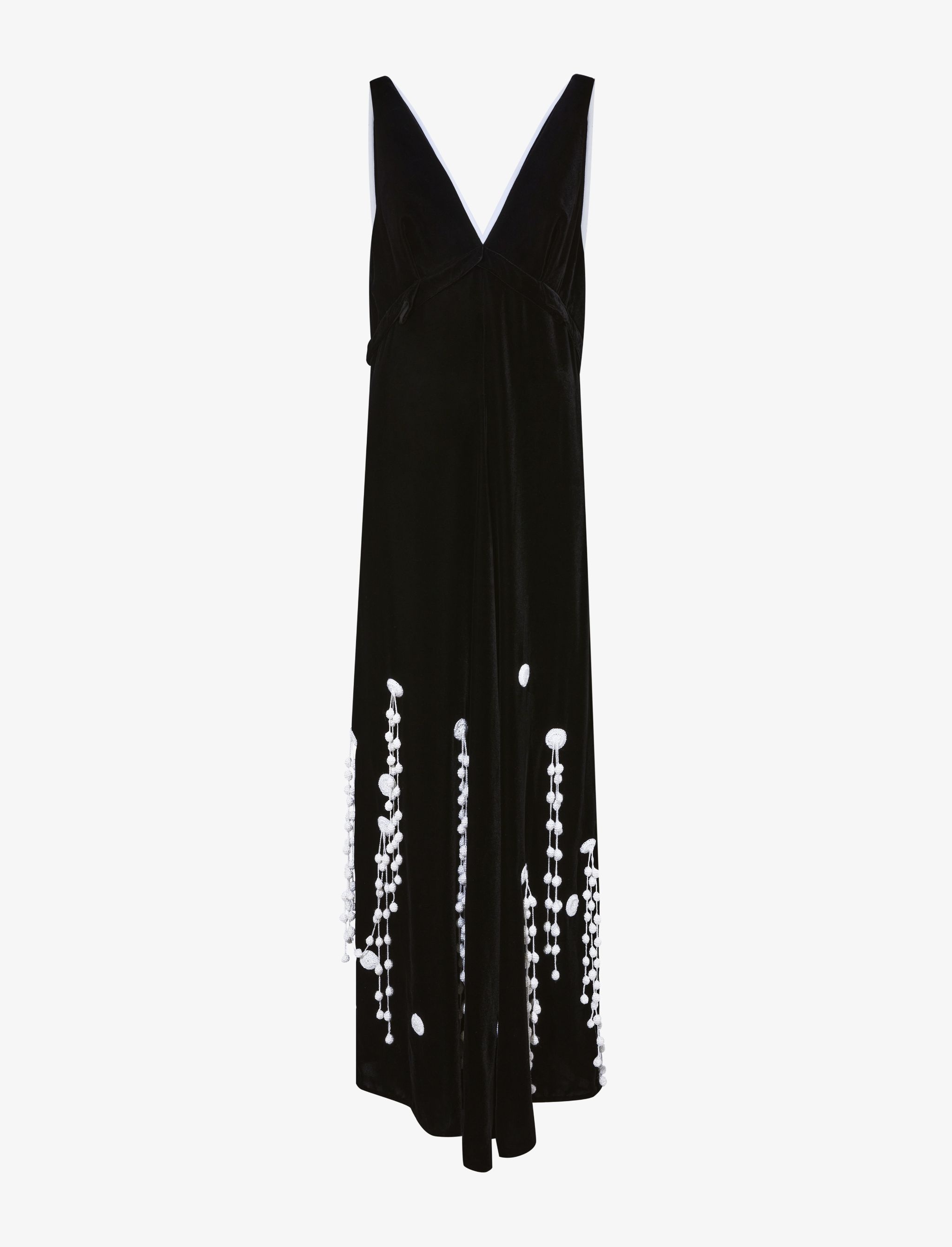 Embroidered Velvet Dress - 1