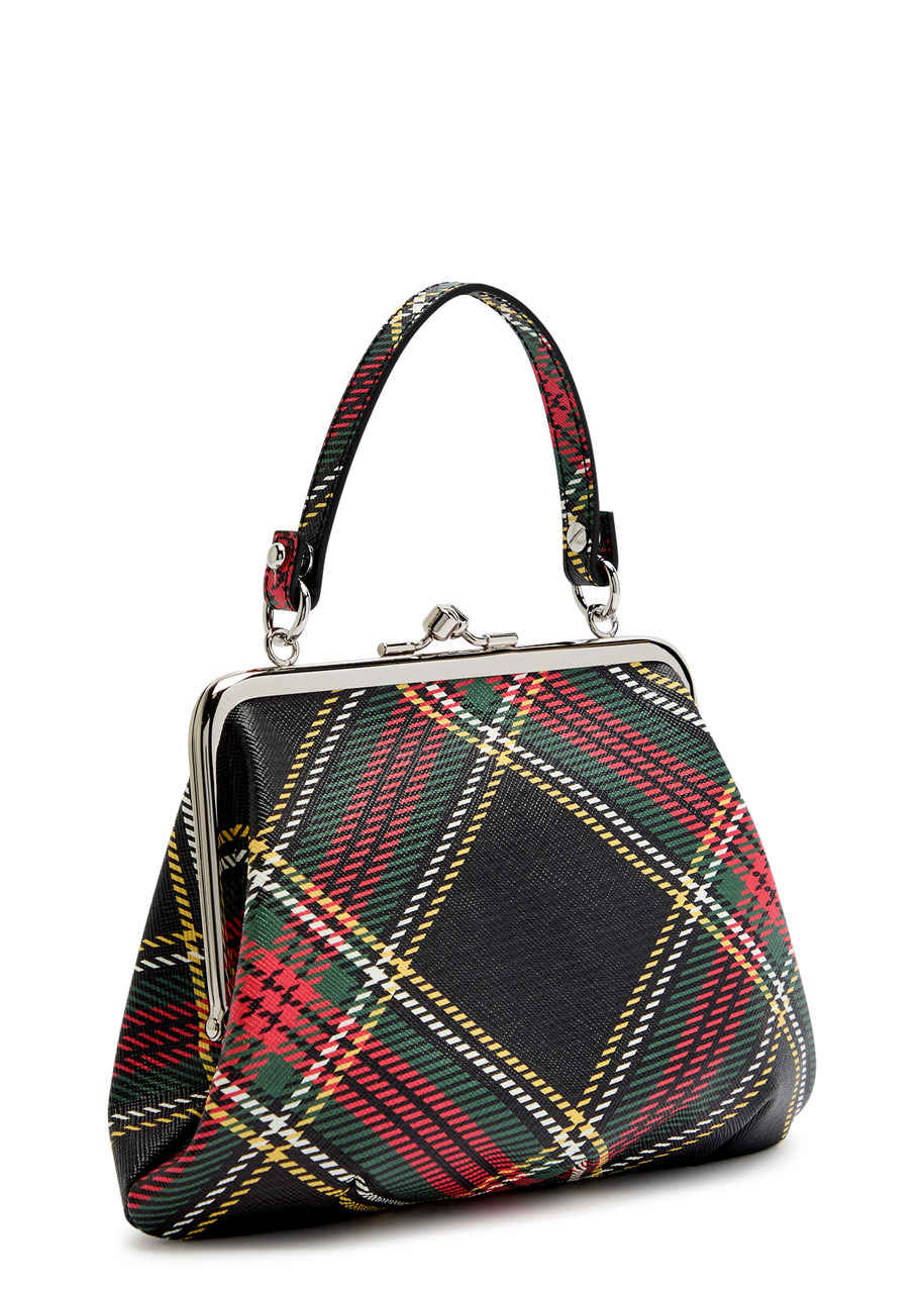 Vivienne Westwood Granny Frame Tartan Faux Leather top Handle bag - 2