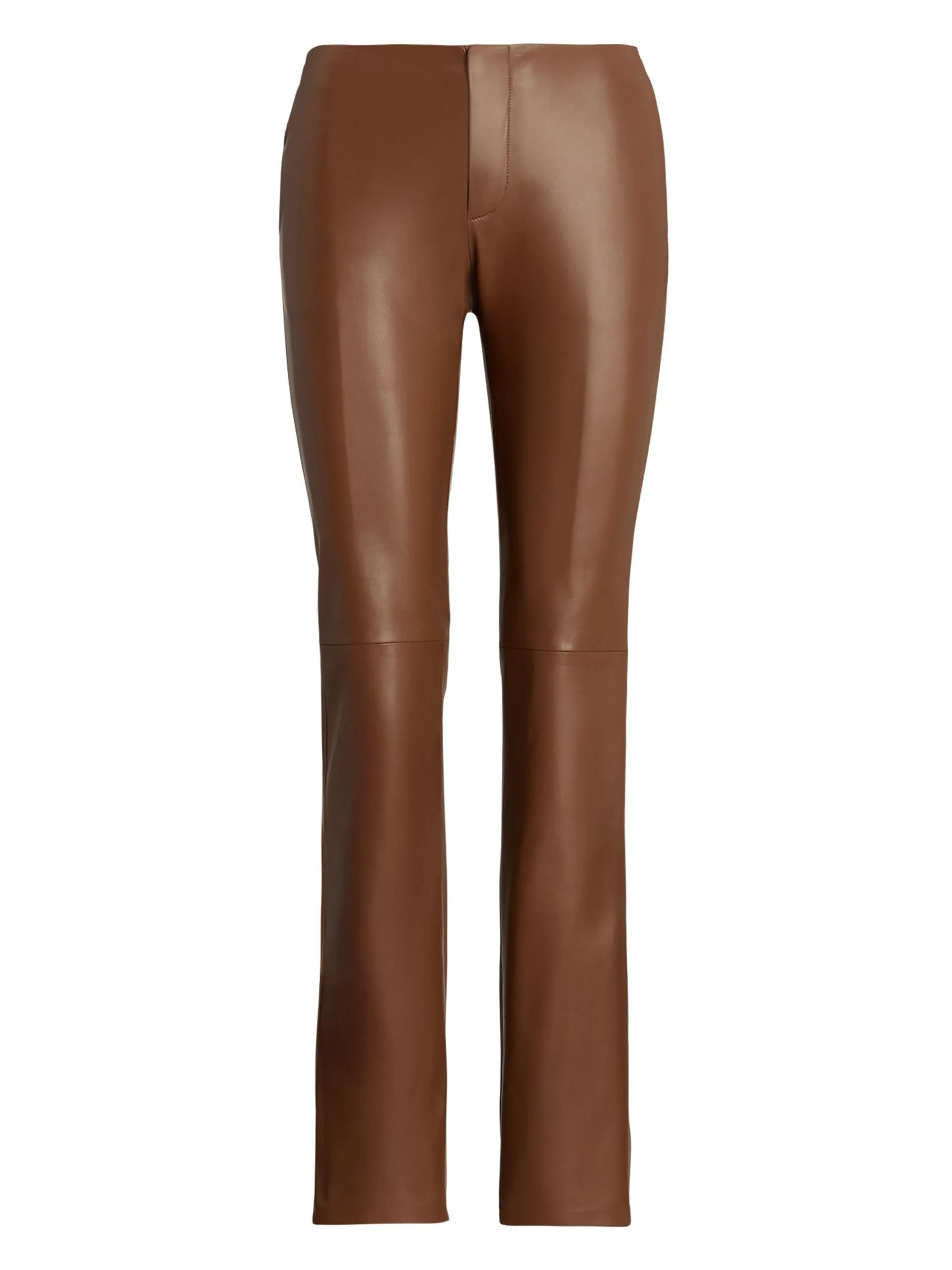 Women's Benjamen Low-Rise Slim-Fit Leather Pants - Light Toffee - 1