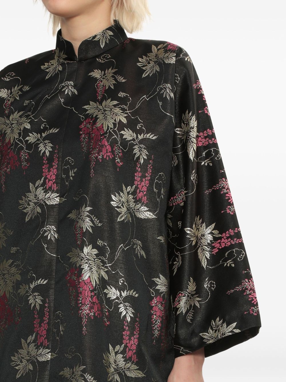 floral-print mandarin-collar blouse - 5