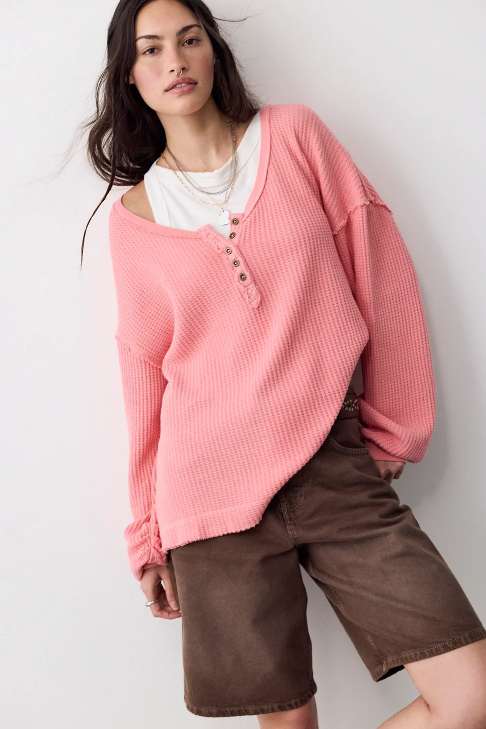 We The Free Montreal Oversized Thermal Henley - 1