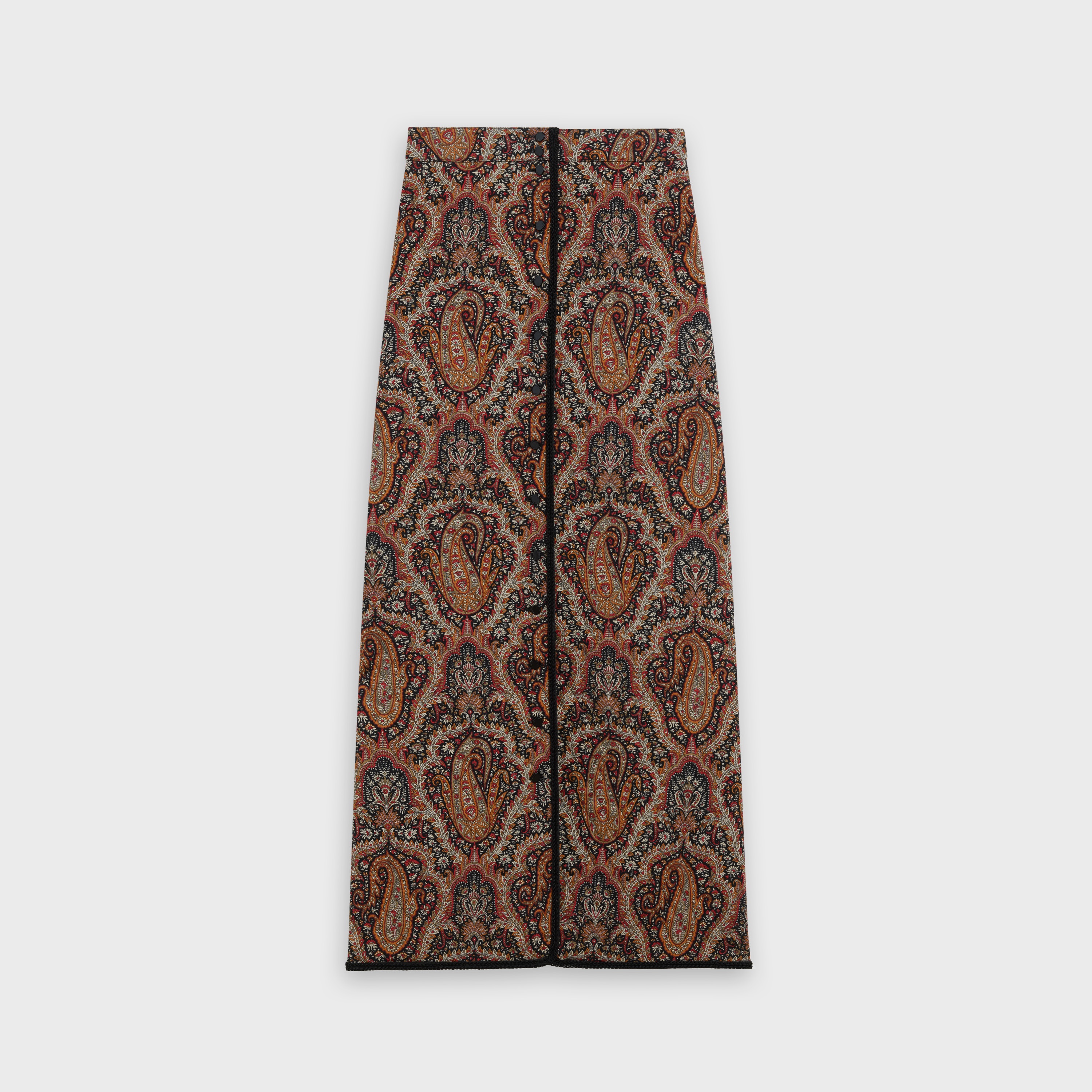 LONG BOUTIS SKIRT IN PRINTED WOOL - 1