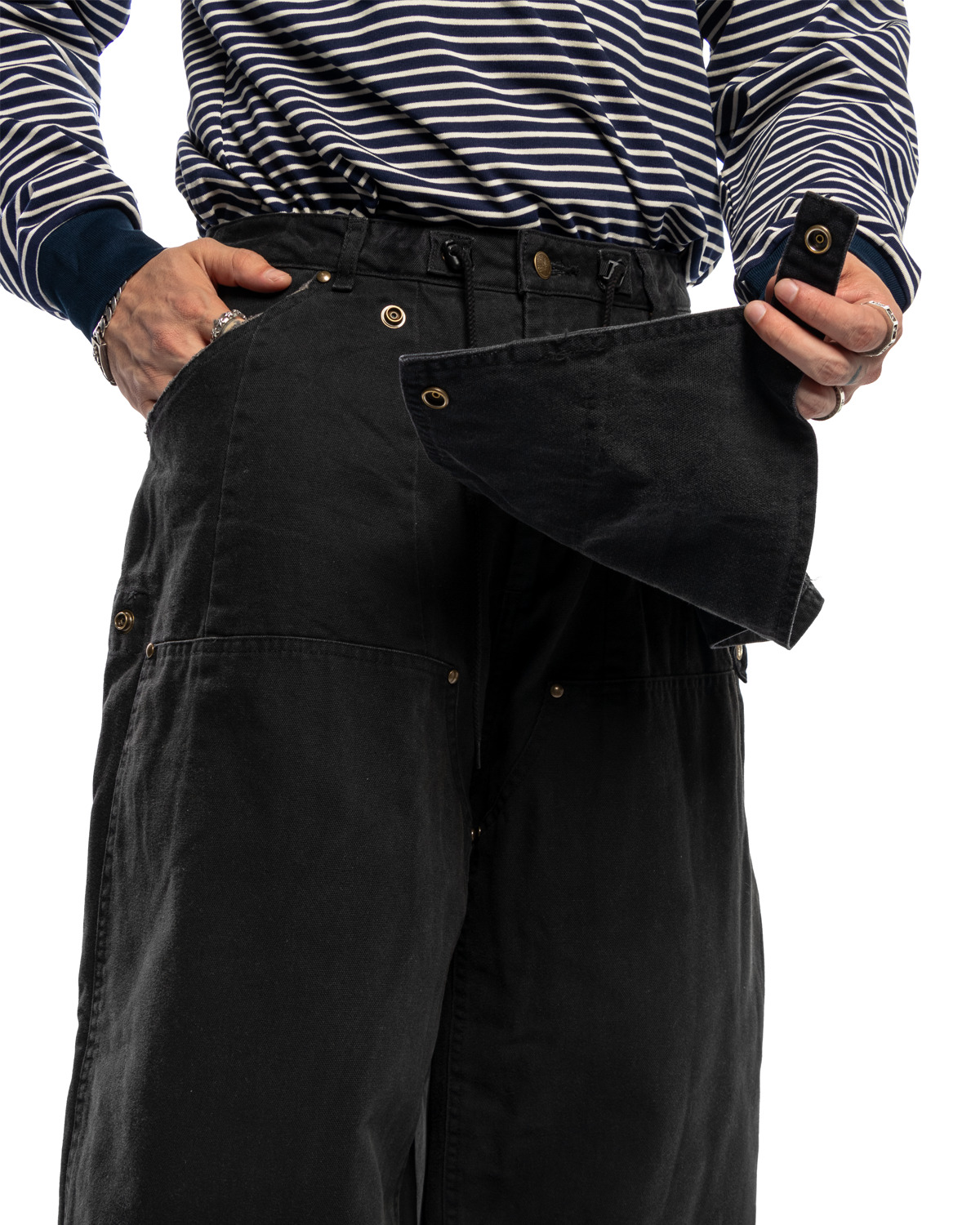 NEEDLES H.D. Pant - Apron / 11oz Cotton Oxford Black