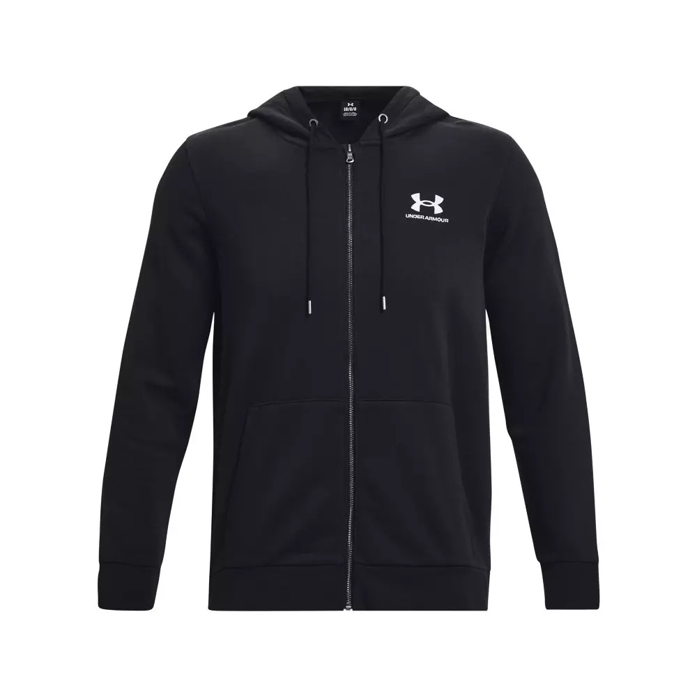 Men's Essential Fleece Full-Zip Hoodie-Black - 5
