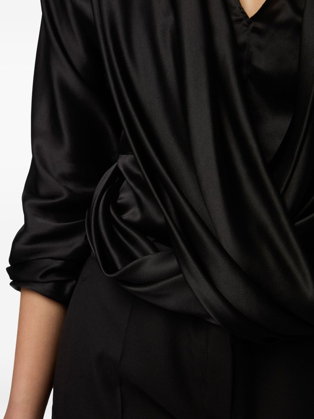 draped V-neck top - 5