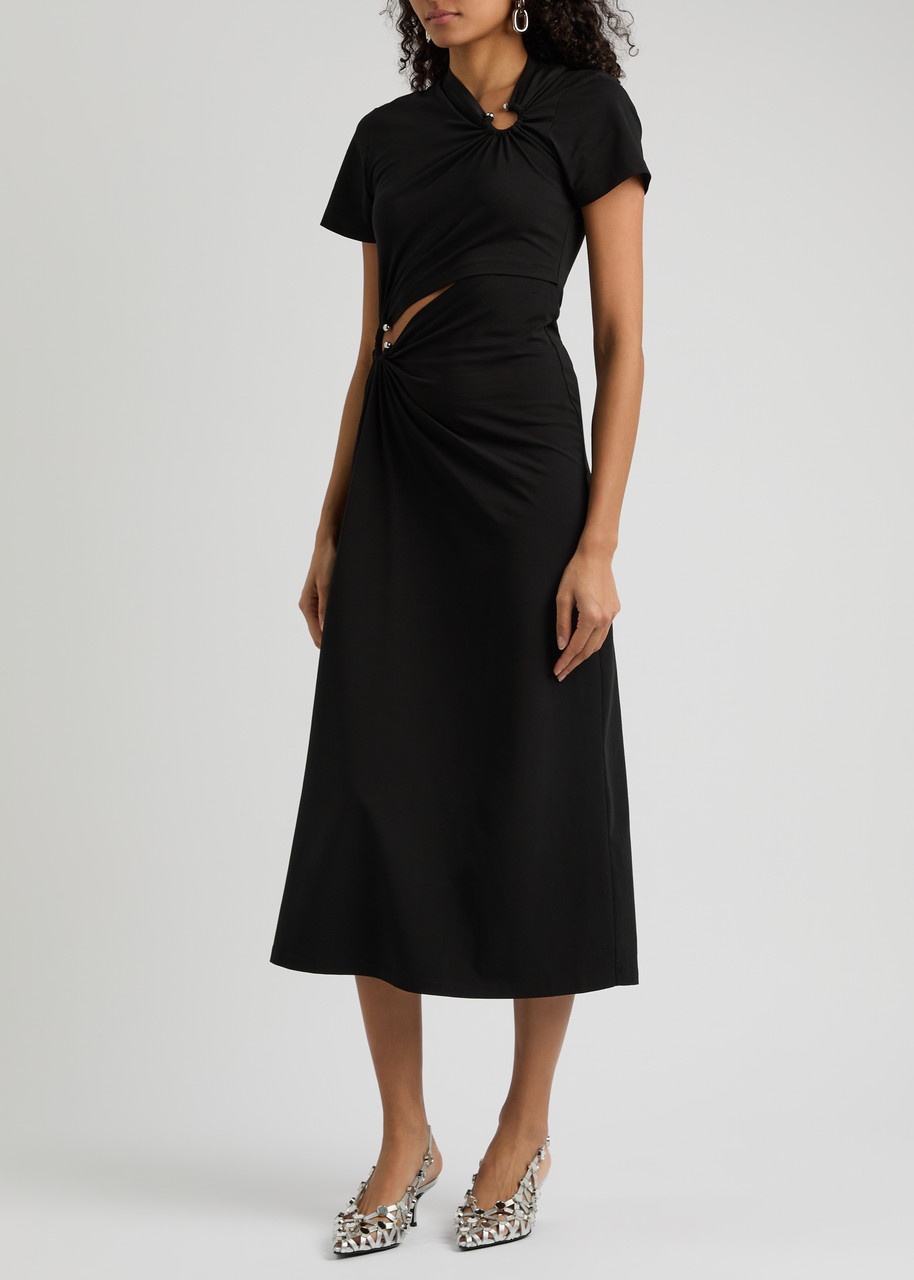 Rabanne Ring-embellished Stretch-cotton Midi Dress - 2