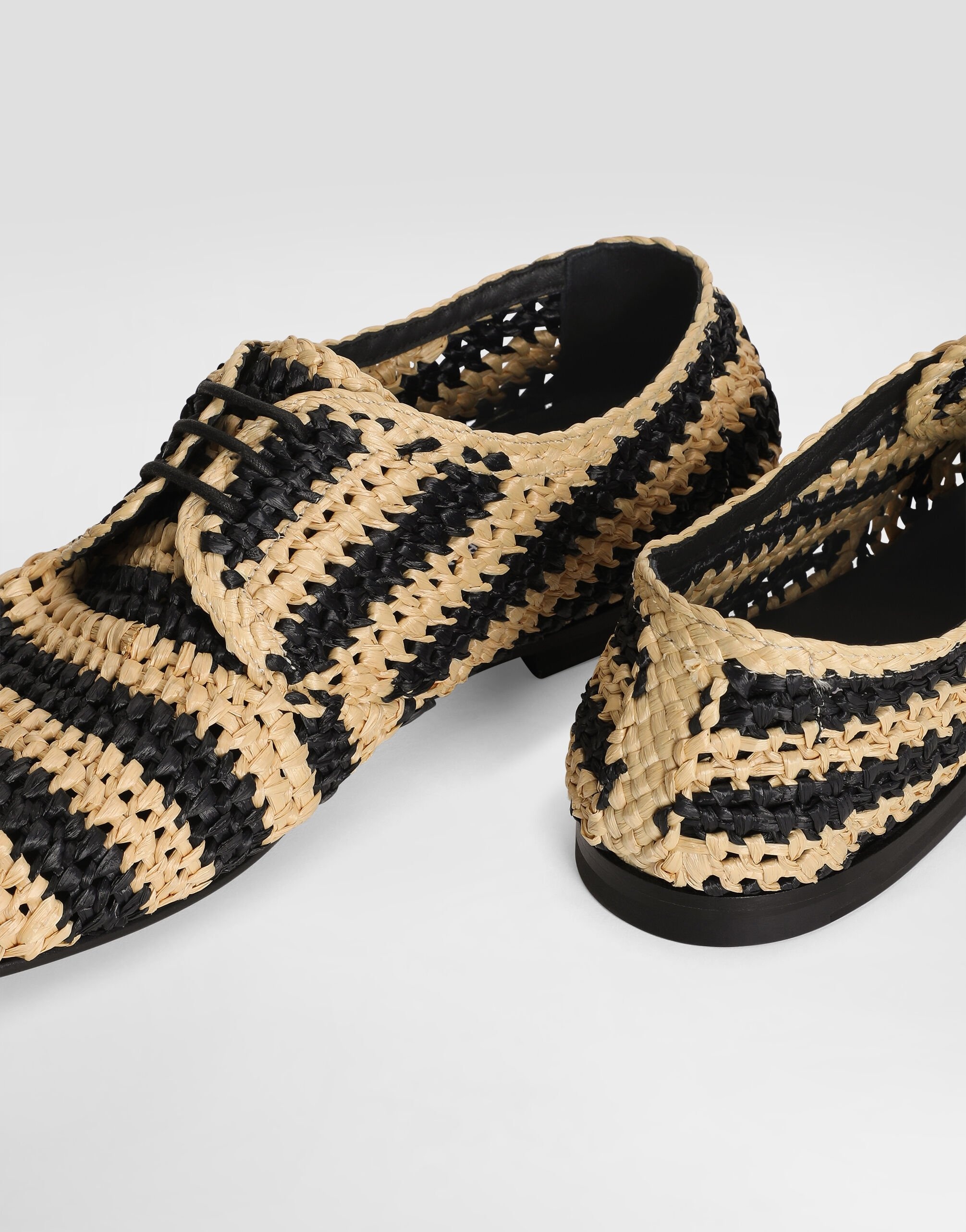Woven raffia Derby shoes - 4