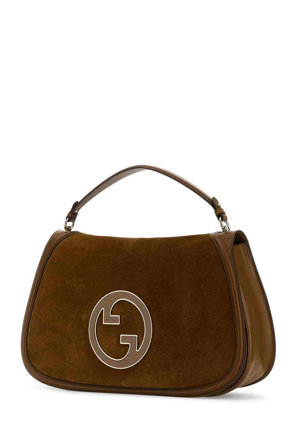 Gucci Women Brown Suede And Leather Large Gucci Blondie Handbag - 2