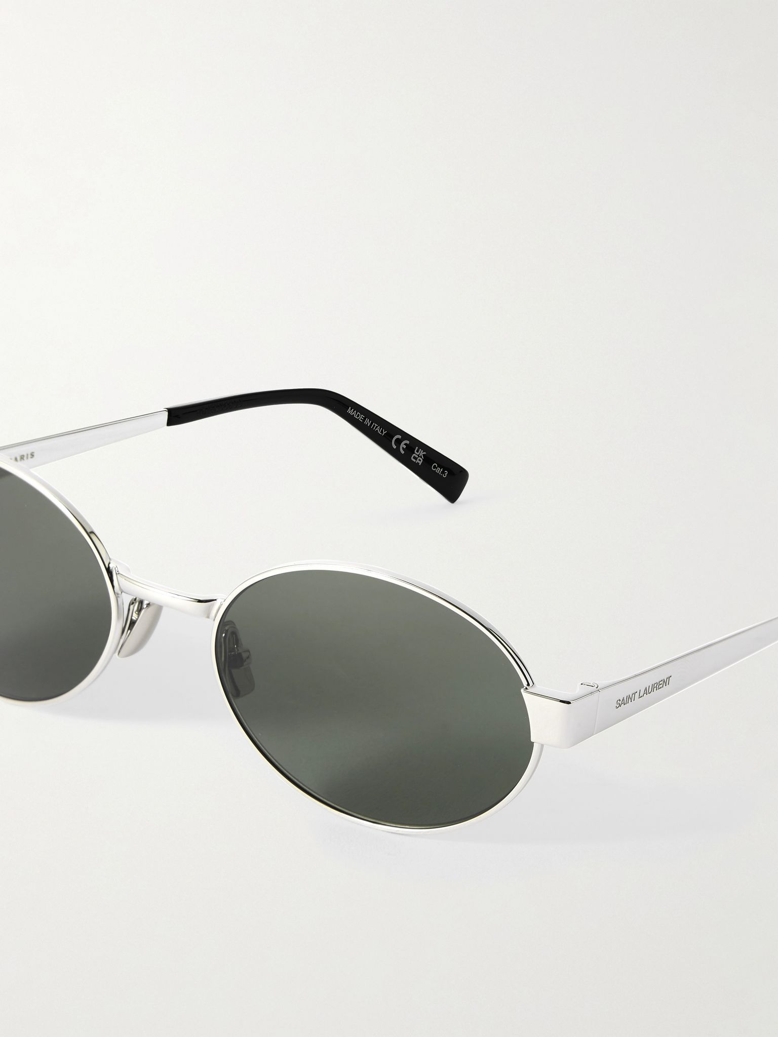 Oval-Frame Silver-Tone Sunglasses Silver - 3