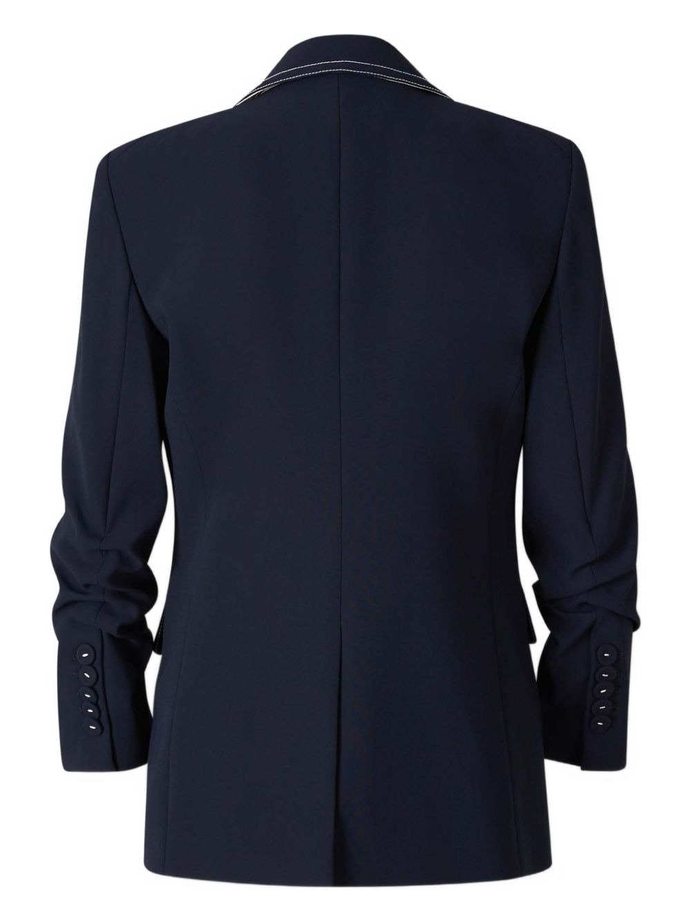 contrast-stitch puff-sleeves blazer - 2