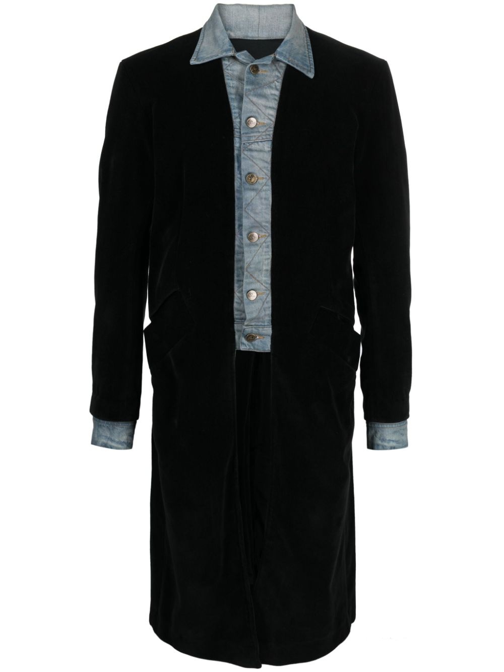 layered cotton coat - 1