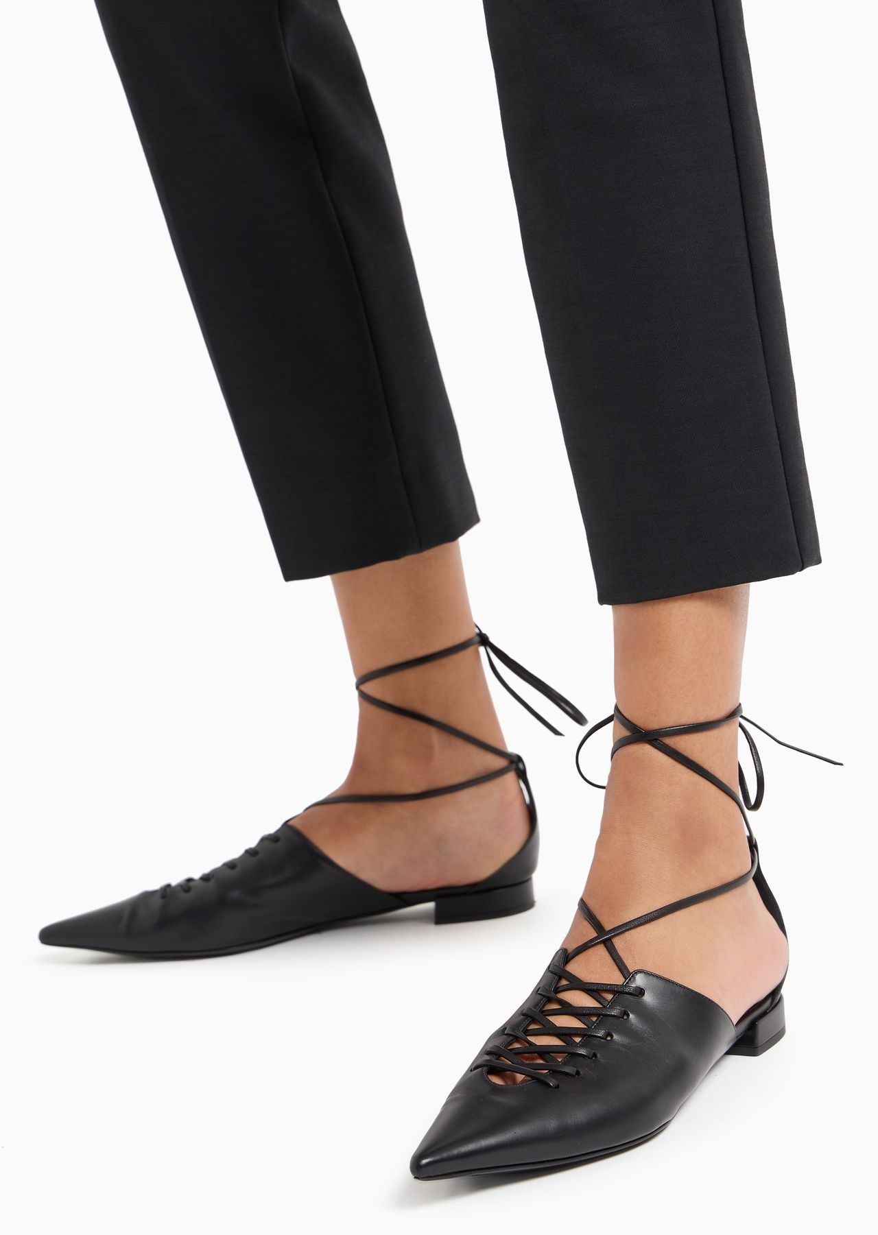 Leather ballerinas with an ankle fastening - 7