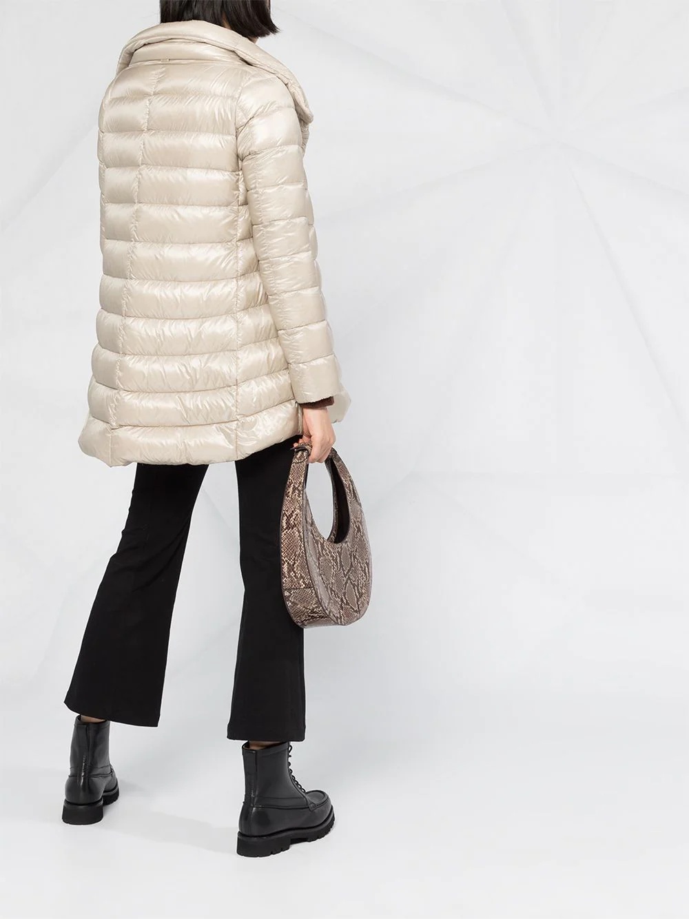 mock neck padded coat - 6