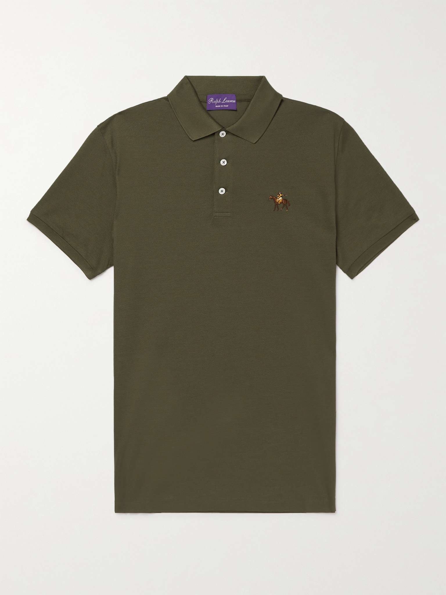 Logo-Embroidered Mercerised Cotton-Piqué Polo Shirt - 1