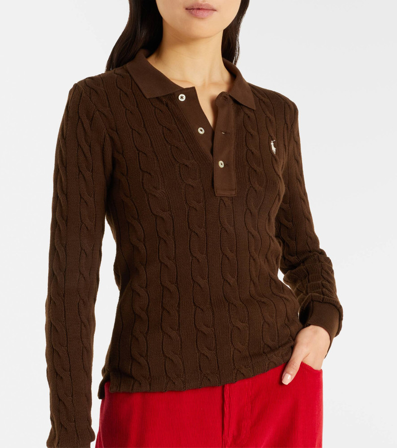 Cable-knit cotton polo sweater 3