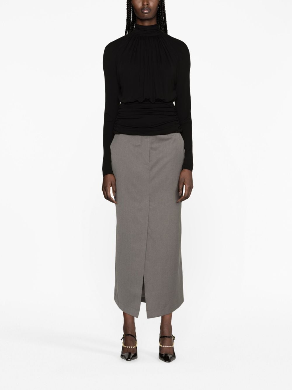 gathered cut-out top - 2