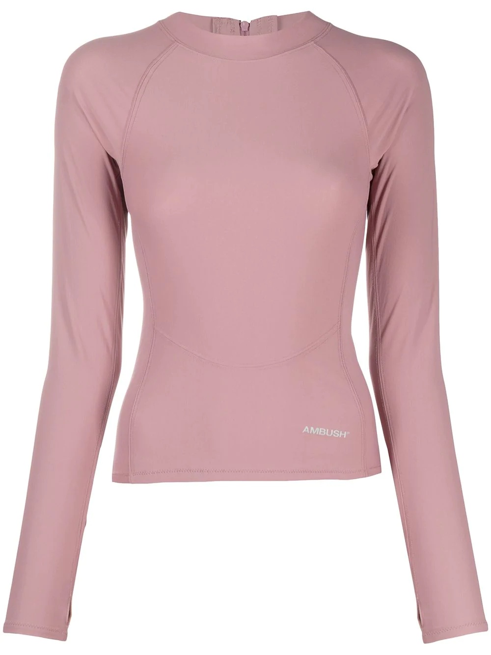 pink scuba long-sleeve top - 1