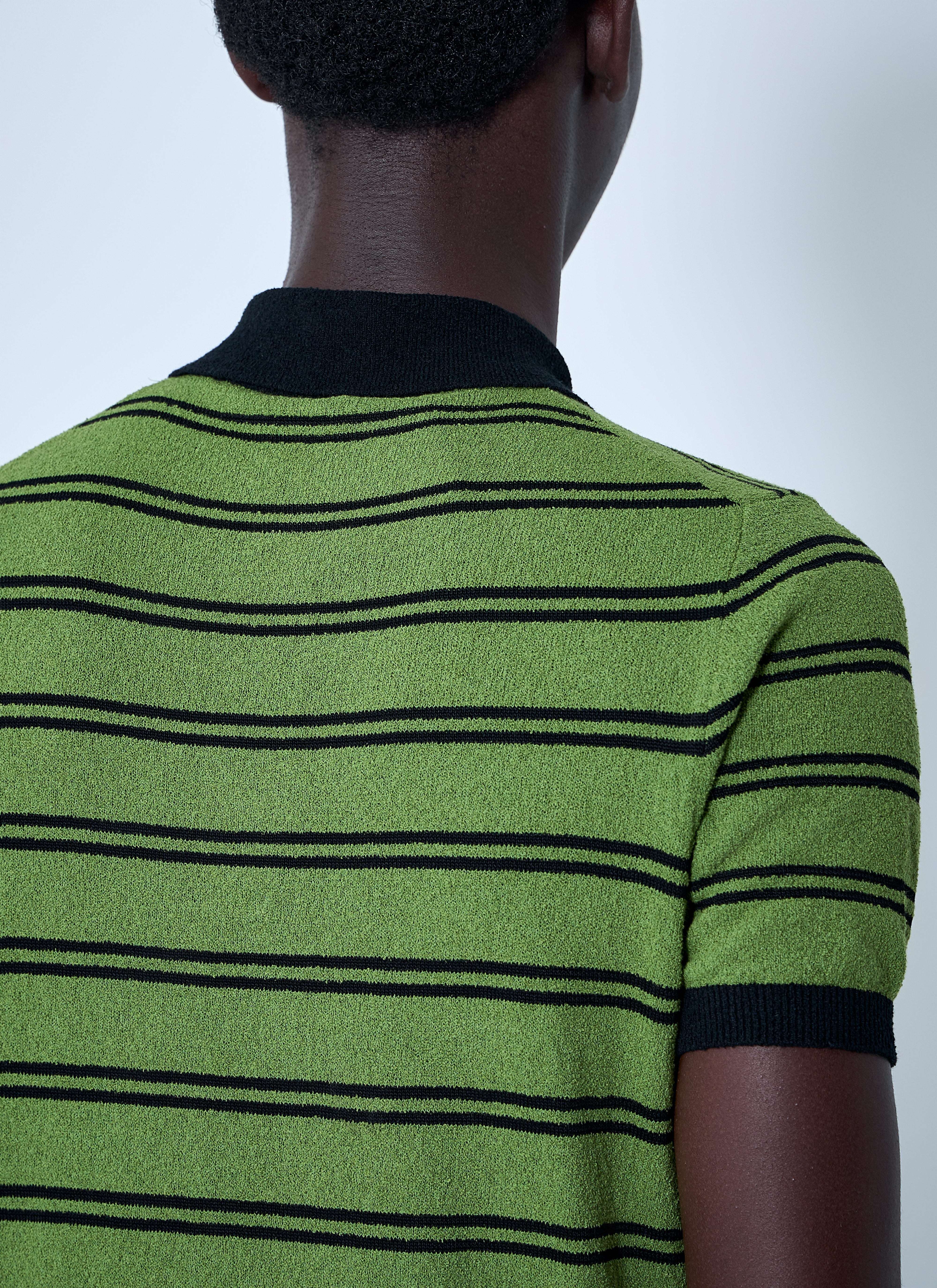 Prada Men Stripe Logo Motif Polo Shirt - 6