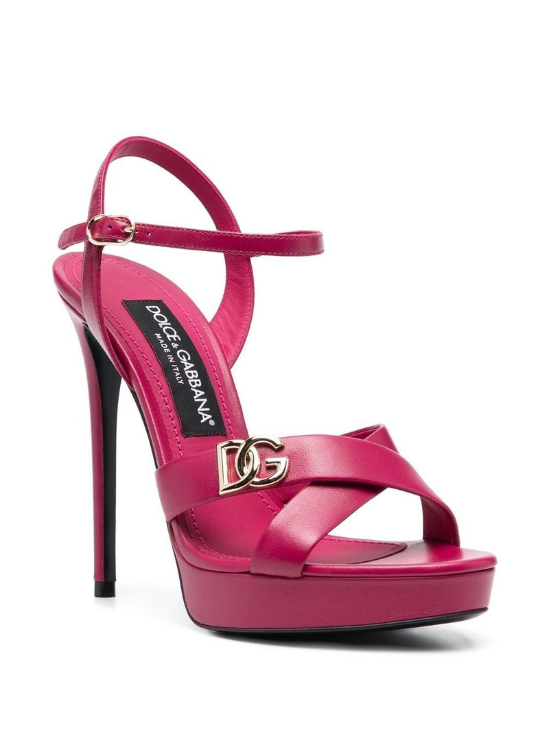 Dolce & Gabbana logo-plaque platform sandals outlook