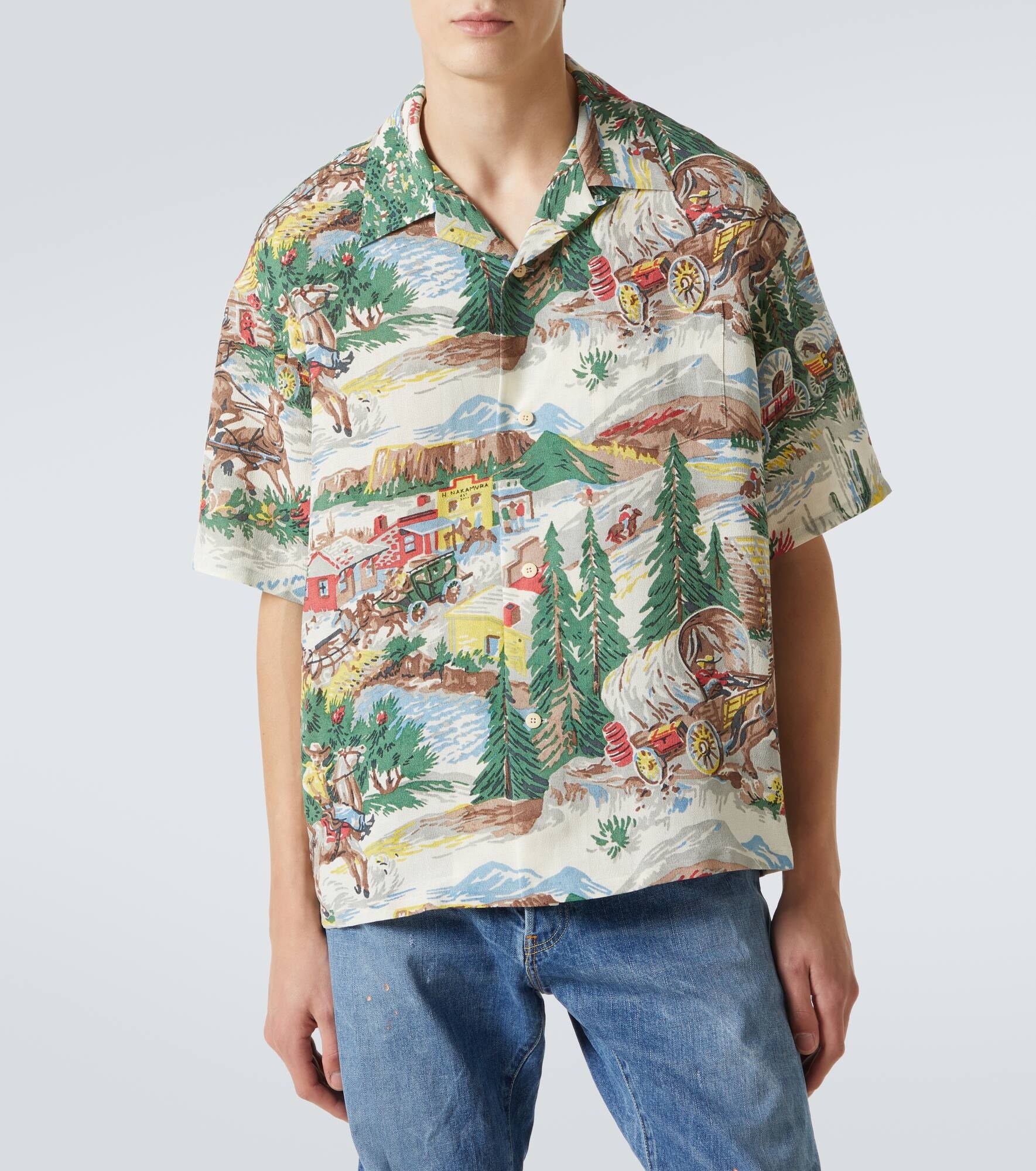 Crosby printed silk-blend bowling shirt - 3