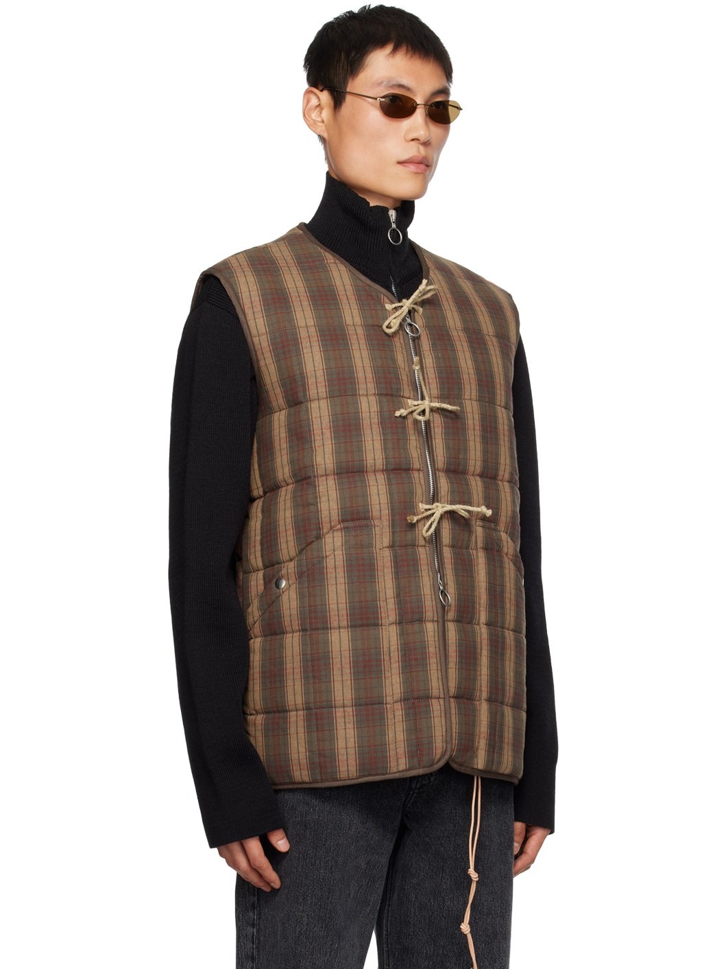 OUR LEGACY Double Lock Checked Wool-Blend Vest for Men