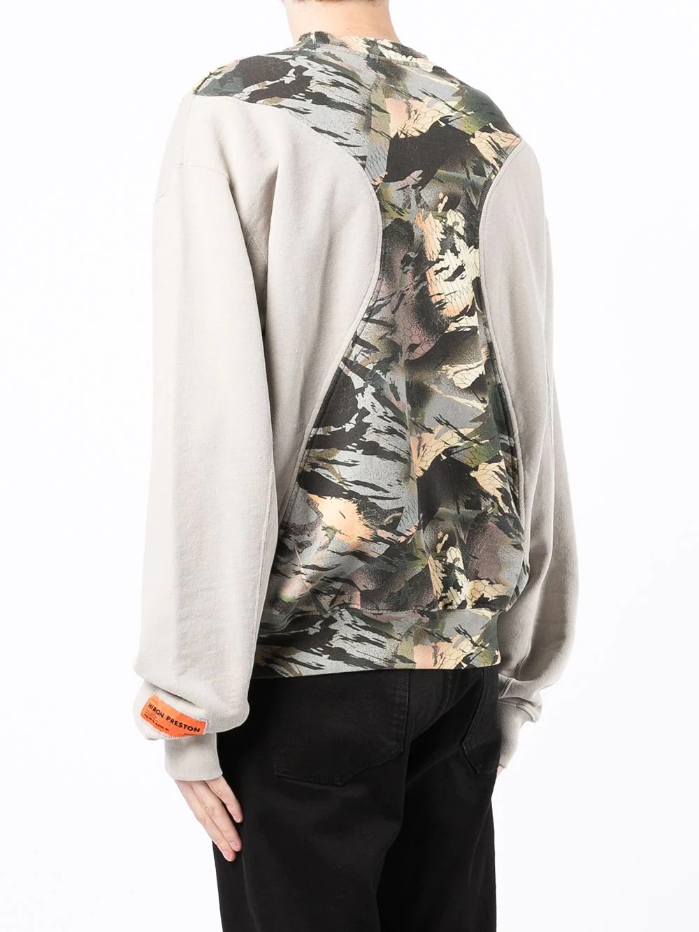 camouflage-panel cotton sweatshirt - 4