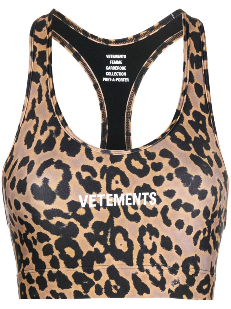leopard 인쇄 스포츠 브래지어 - 1