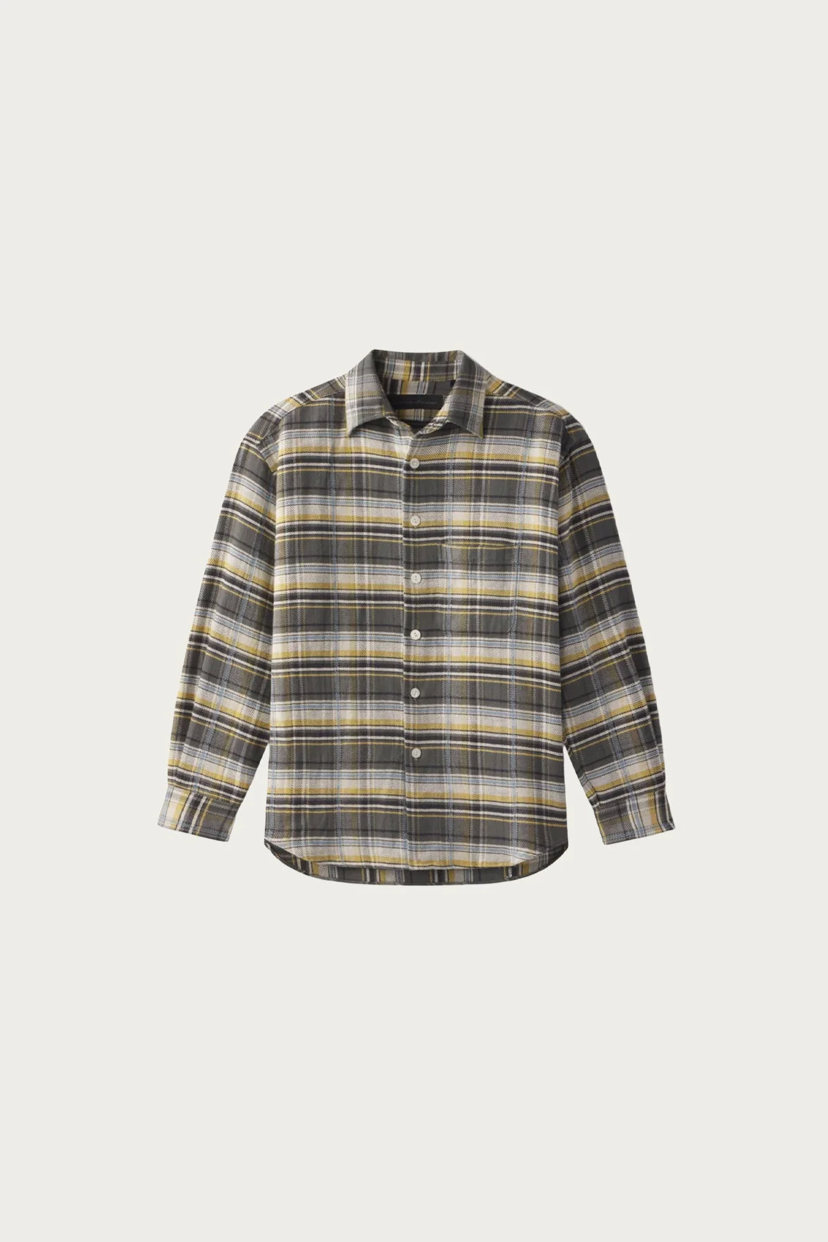 Plaid Button Down Shirt - Grey Plaid - 1